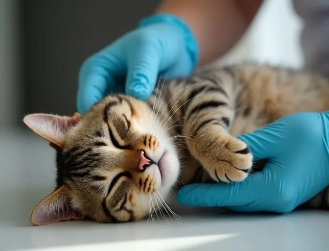 Specialist carefully handling a deceased cat with dignity in Pines Forest